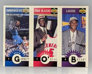 1996 UD Kobe Bryant Rookie Garnett and O'Neal