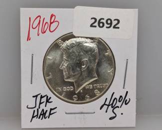 1968 40% Silver JFK Half $1 Dollar