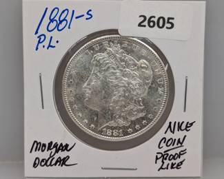 1881-S PL 90% Silver Morgan $1 Dollar