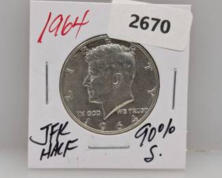 1964 90% Silver JFK Half $1 Dollar