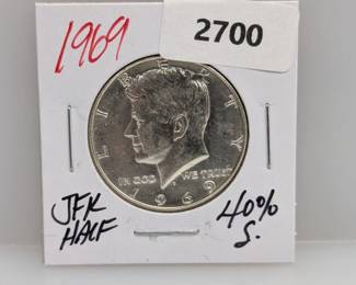 1969 40% Silver JFK Half $1 Dollar