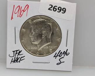1969 40% Silver JFK Half $1 Dollar