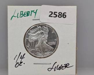 1/4oz .999 Silver Liberty Round