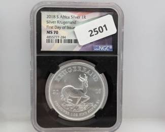 NGC 2018 MS70 1oz .999 Silv Krugerrand