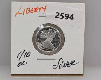 1/10oz .999 Silver Liberty Round