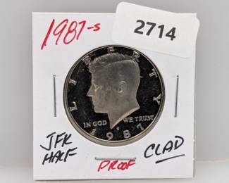 1987-S PF Clad JFK Half $1 Dollar