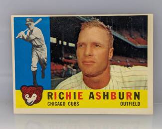 1960 Topps Richie Ashburn 305 NO CREASES/HOF