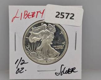 1/2oz .999 Silver Liberty Round