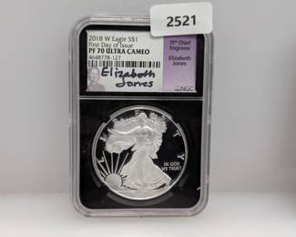 NGC 2018-W PF70 Ultra Cam 1oz .999 Silv Eagle $1
