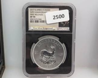 NGC 2017 SP70 1oz .999 Silv Krugerrand
