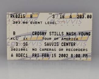 2002 Crosby Stills Nash Young Ticket Stub