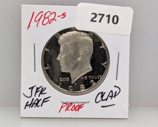 1982-S PF Clad JFK Half $1 Dollar