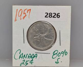 1957 80% Silv Canada Quarter