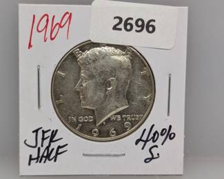 1969 40% Silver JFK Half $1 Dollar