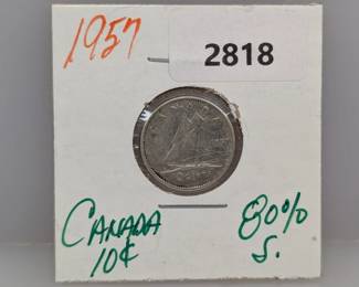1957 80% Silv Canada Dime