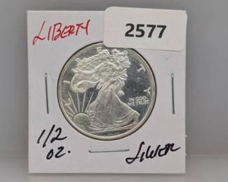 1/2oz .999 Silver Liberty Round