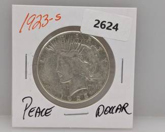 1923-S 90% Silver Peace $1 Dollar