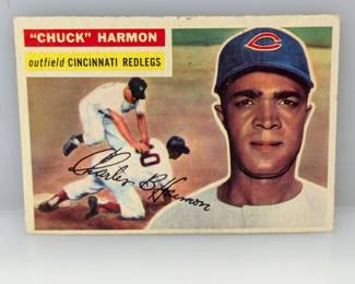 1956 Topps Baseball #308 Chuck Harmon Redlegs back