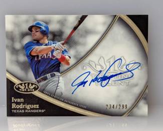 2020 Ivan Rodriguez Topps Tier One Talent Auto/299
