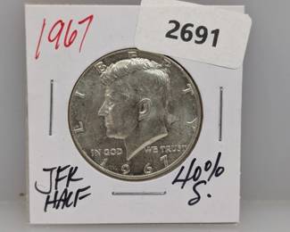 1967 40% Silver JFK Half $1 Dollar