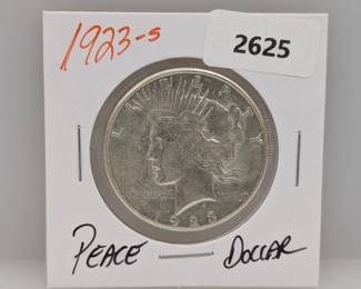 1923-S 90% Silver Peace $1 Dollar