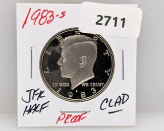 1983-S PF Clad JFK Half $1 Dollar