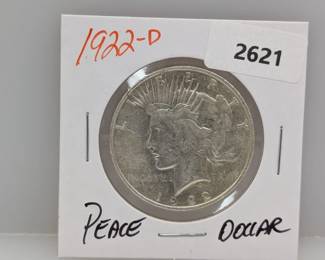 1922-D 90% Silver Peace $1 Dollar