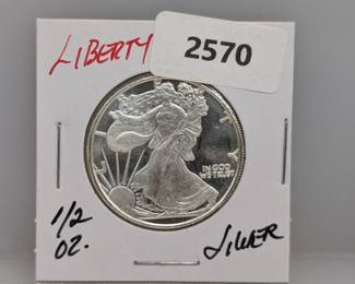 1/2oz .999 Silver Liberty Round