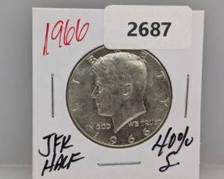 1966 40% Silver JFK Half $1 Dollar