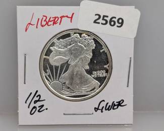 1/2oz .999 Silver Liberty Round