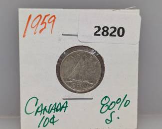 1959 80% Silv Canada Dime