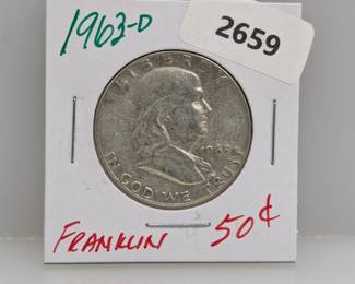 1963-D 90% Silver Franklin Half $1 Dollar