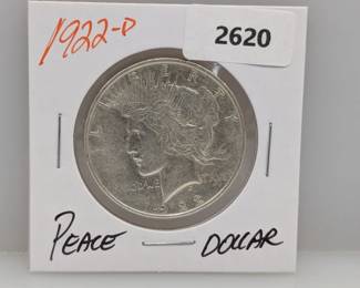 1922-D 90% Silver Peace $1 Dollar