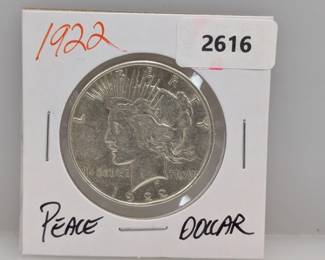1922 90% Silver Peace $1 Dollar