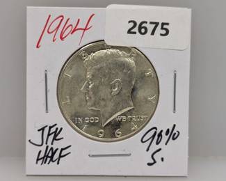 1964 90% Silver JFK Half $1 Dollar