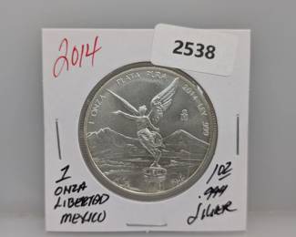 2014 1oz .999 Silver Mexico 1 Onza Libertad