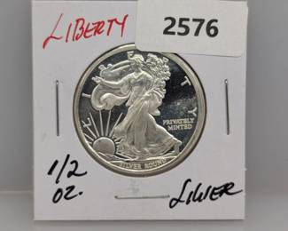 1/2oz .999 Silver Liberty Round