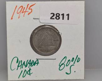 1945 80% Silv Canada Dime