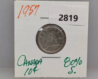1957 80% Silv Canada Dime