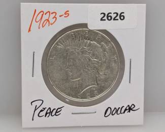 1923-S 90% Silver Peace $1 Dollar