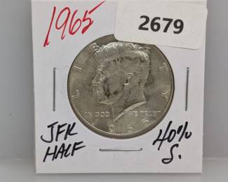1965 40% Silver JFK Half $1 Dollar