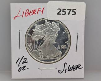 1/2oz .999 Silver Liberty Round