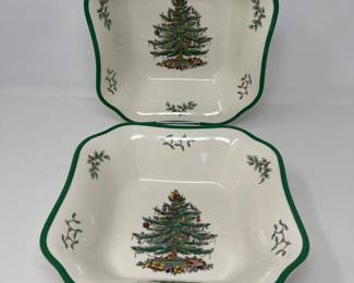 61 TwoSpode9ChristmasTreeSeriesBowlsEngland