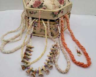 82 ElegantShellCoralNecklaceSetinLavieInternationalFloralSilk