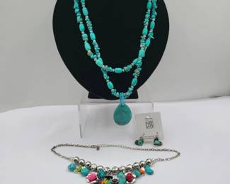96 ArtisanStyleHowliteNecklacesEarrings