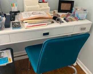Nice White Wood Student Desk and Chair