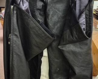 Black leather Harley Davidson chaps