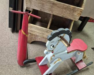 Classic child's wood rocking horse