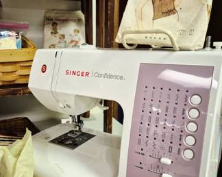 Much sewing miscellaneous!! Singer "Confidence" sewing machine w/ carrying case model # 7463