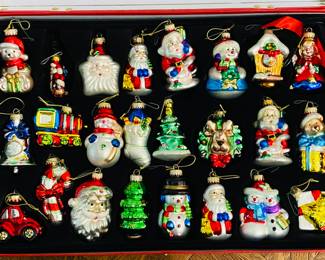 Old world, glass Christmas ornaments set